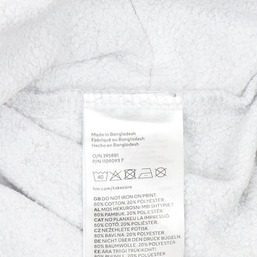 H&M Unisex Grey Logo Pullover Sweatshirt S
