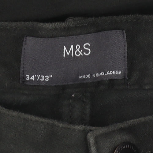 Marks and Spencer Men's Green Trousers, Size 34