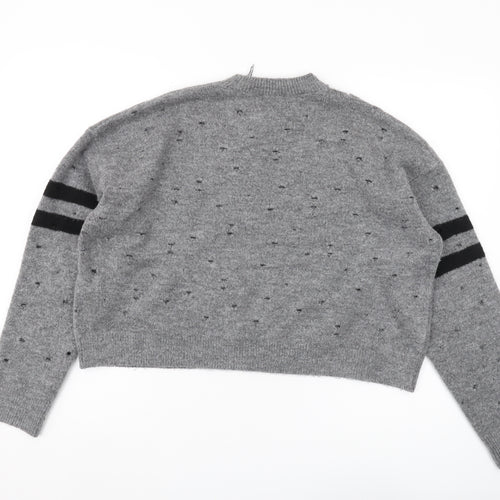 Topshop Women's Grey Crew Neck Pullover Jumper Size 14