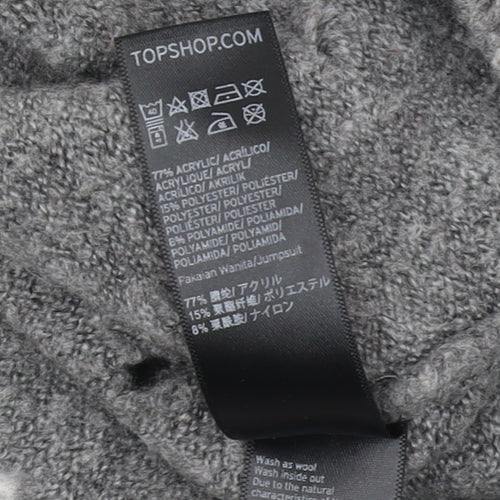 Topshop Women's Grey Crew Neck Pullover Jumper Size 14
