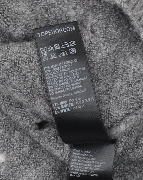 Topshop Women's Grey Crew Neck Pullover Jumper Size 14