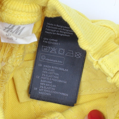H&M Unisex Baby Yellow Shorts 18-24 Months Casual Cotton
