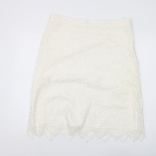 Marks and Spencer Ivory Lace Pencil Skirt, Size 18