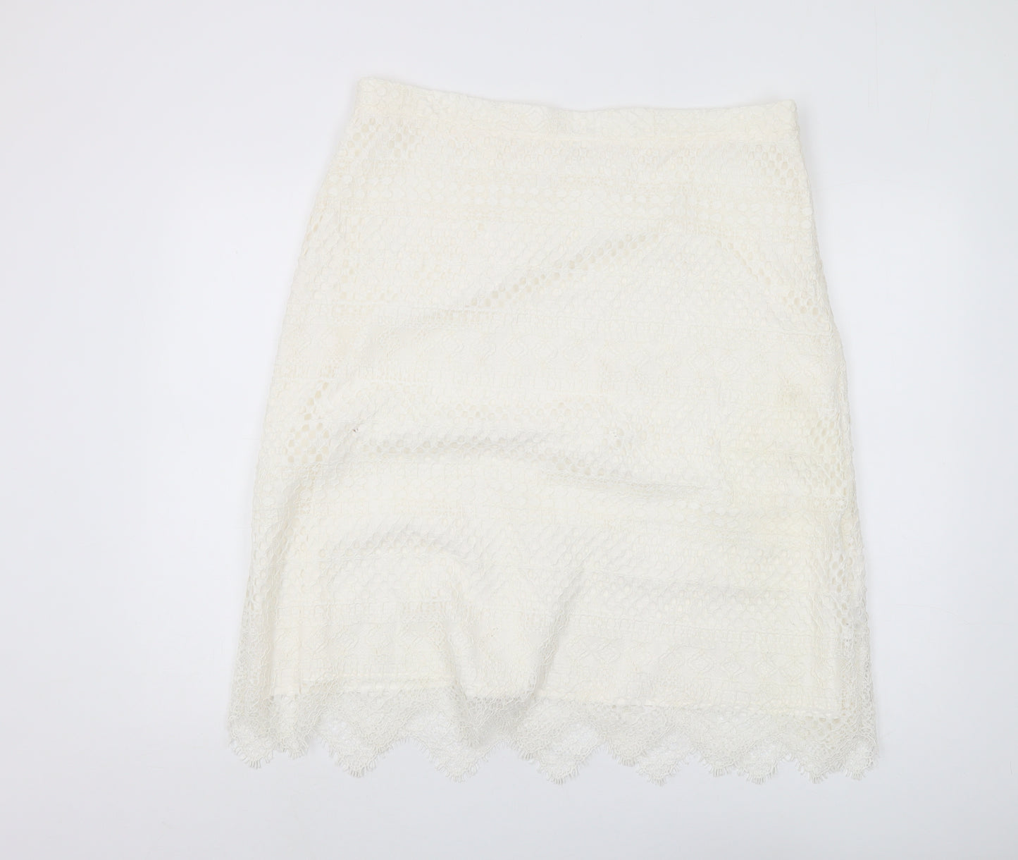 Marks and Spencer Ivory Lace Pencil Skirt, Size 18