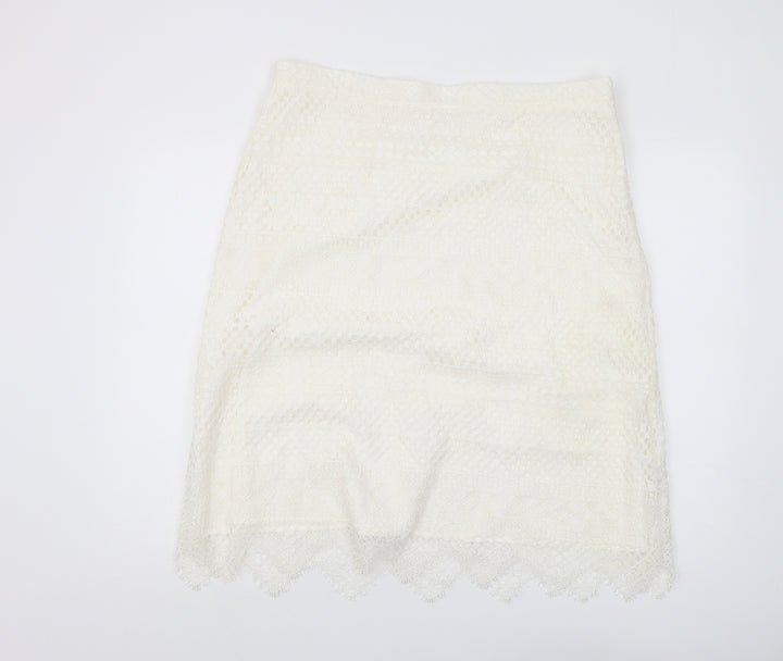 Marks and Spencer Ivory Lace Pencil Skirt, Size 18
