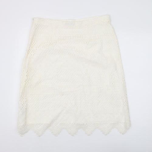 Marks and Spencer Ivory Lace Pencil Skirt, Size 18