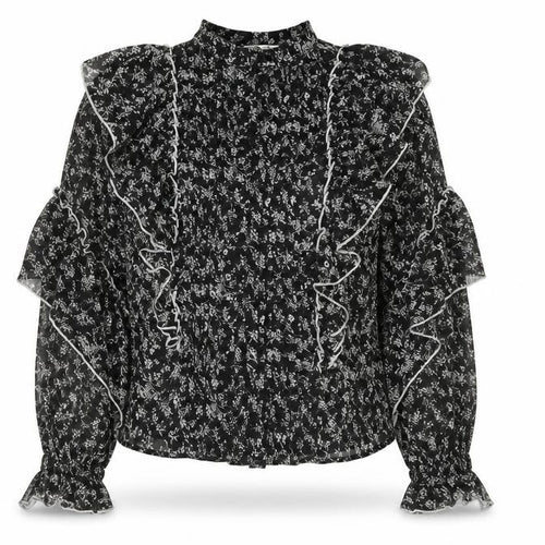 Miss Selfridge Women's Black Floral Chiffon Blouse Size 8