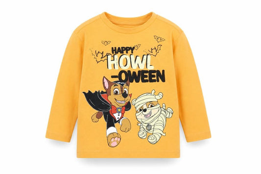 Front view of Nickelodeon unisex halloween paw patrol long sleeve t-shirt