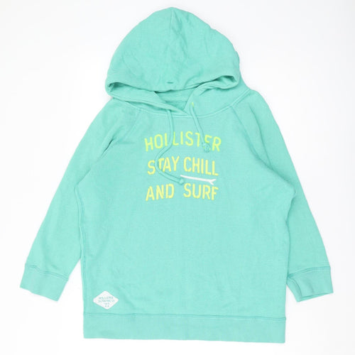 Hollister Women's Green Medium Pullover Hoodie, Graphic Print