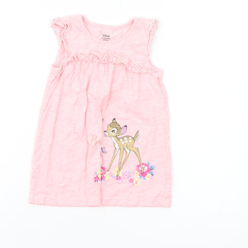 Disney Bambi Pink Girls T-Shirt Dress, 36 Months