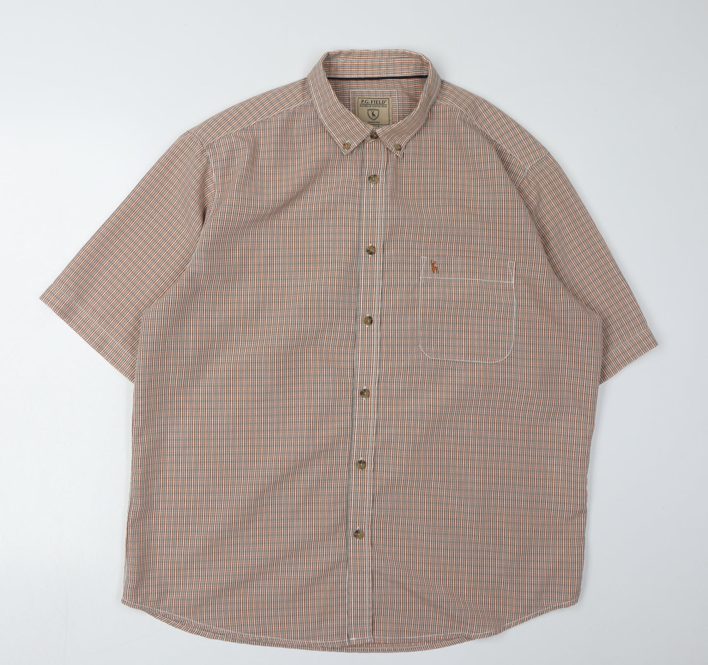 P.G. Field Men's Multicoloured Check Button-Up Shirt L