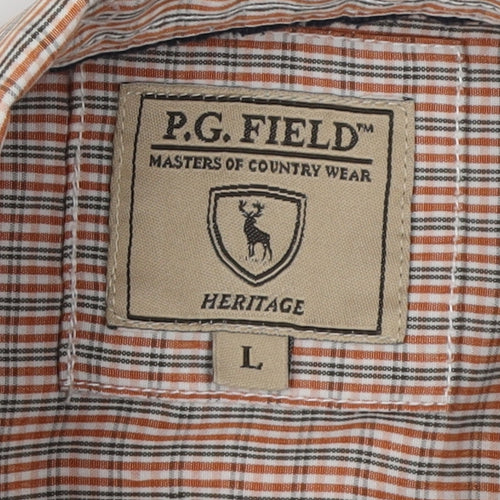 P.G. Field Men's Multicoloured Check Button-Up Shirt L