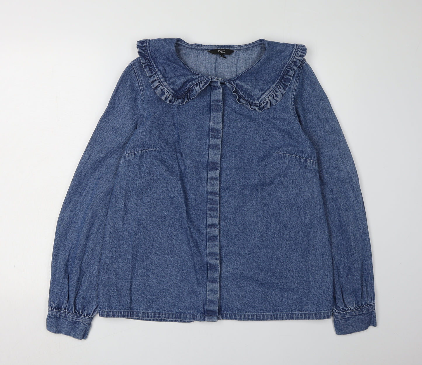 Next Women Blue Denim Button-Up Shirt, Size 12