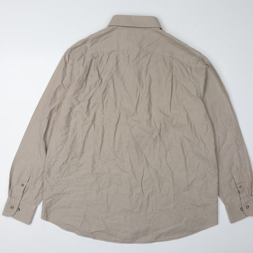 Marks and Spencer Men's Beige Long Sleeve Casual Shirt 17