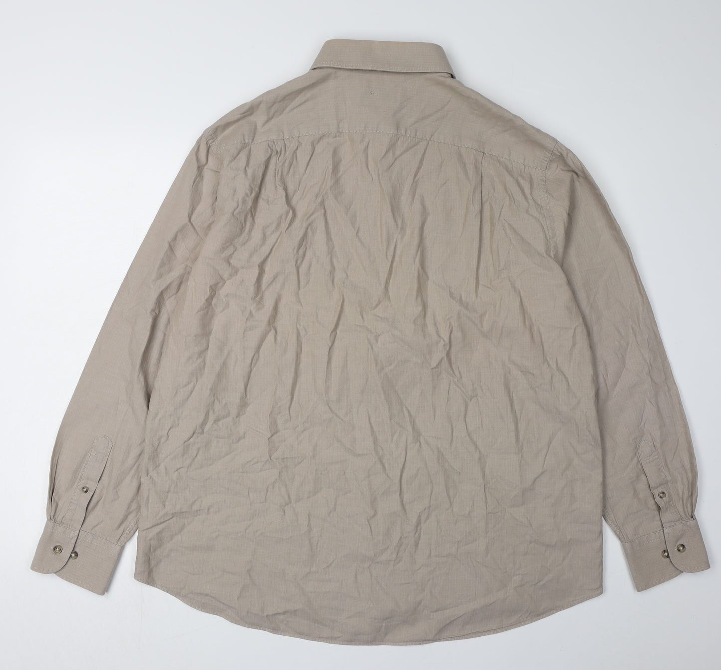 Marks and Spencer Men's Beige Long Sleeve Casual Shirt 17