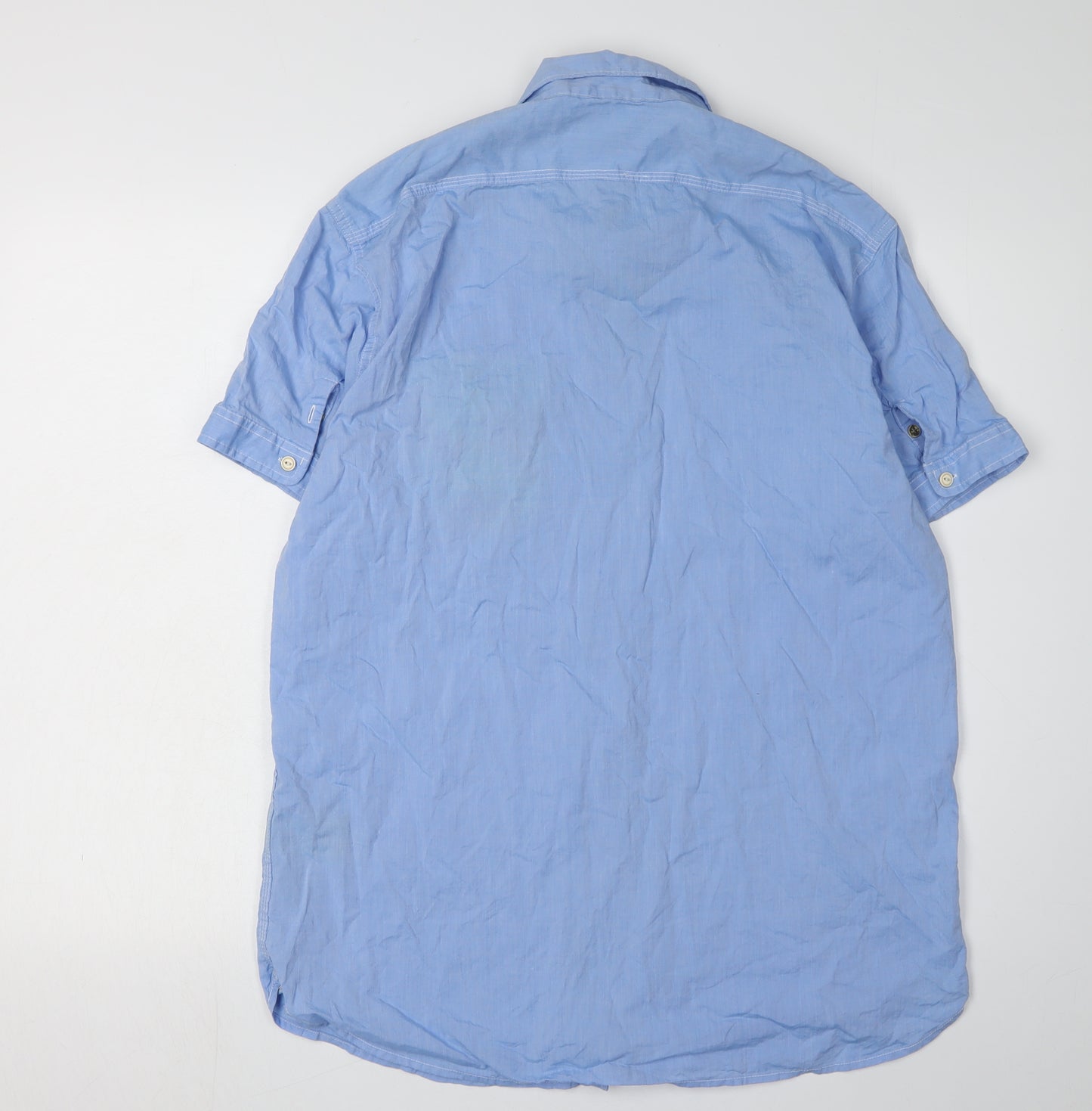 Scotch & Soda Men's Blue XL Short Sleeve Shirt