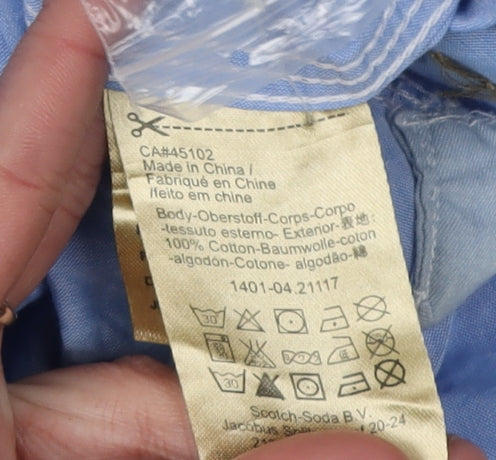 Scotch & Soda Men's Blue XL Short Sleeve Shirt