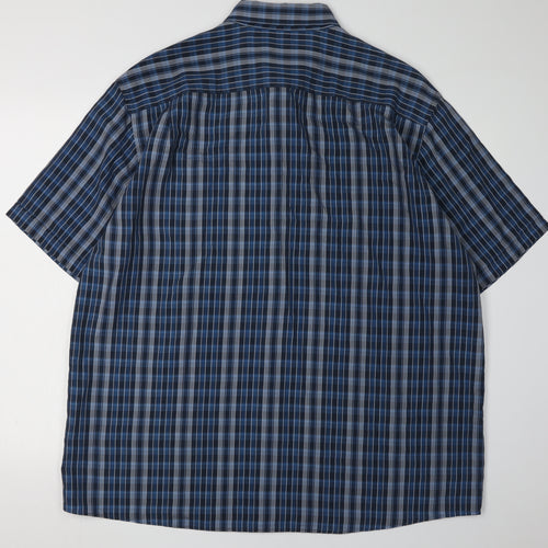 Wolsey Men's Blue Check Short Sleeve Shirt 2XL
