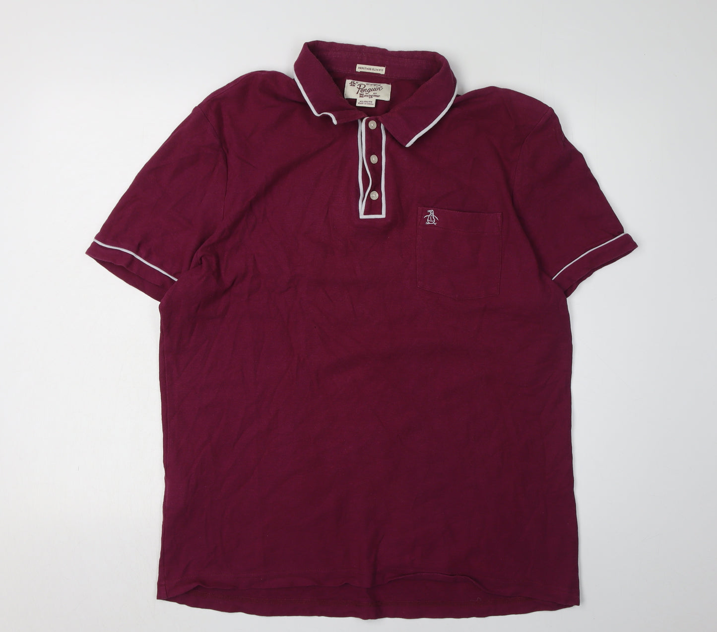 Penguin Men's Red XL Slim Fit Polo