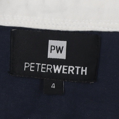 Peter Werth Men's Blue Long Sleeve Polo Shirt