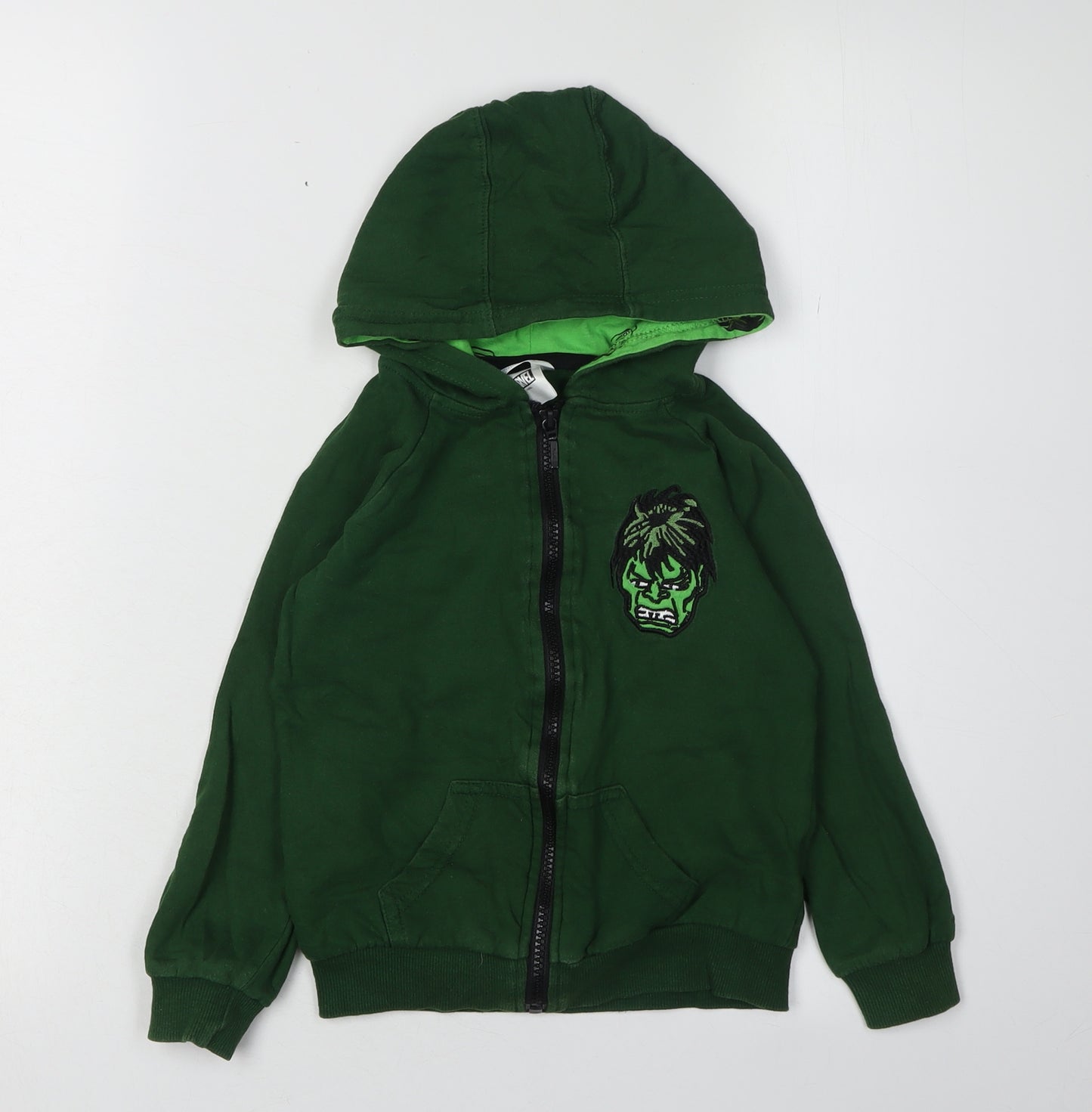 Ultimate Kids Boys Green Hulk Full Zip Hoodie 3-4 Years