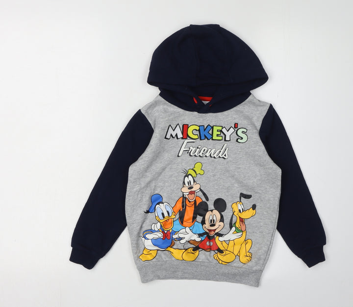 Disney Boys Grey Hoodie 4-5Y Mickey & Friends
