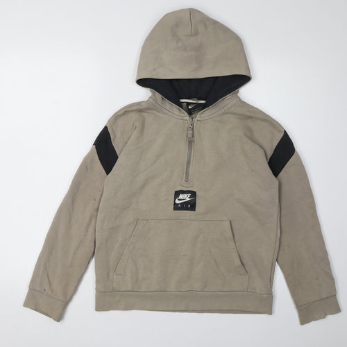 Nike Girls Beige Pullover Hoodie L - Casual & Comfortable