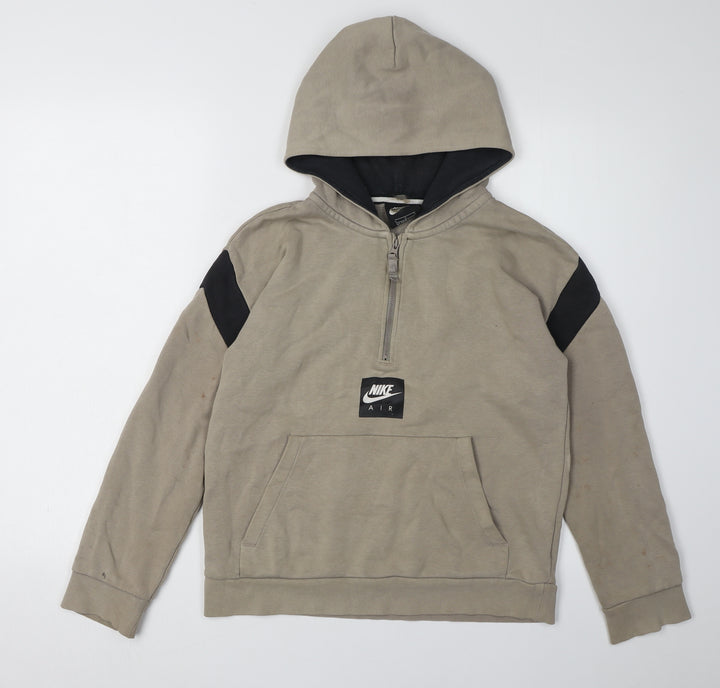 Nike Girls Beige Pullover Hoodie L - Casual & Comfortable