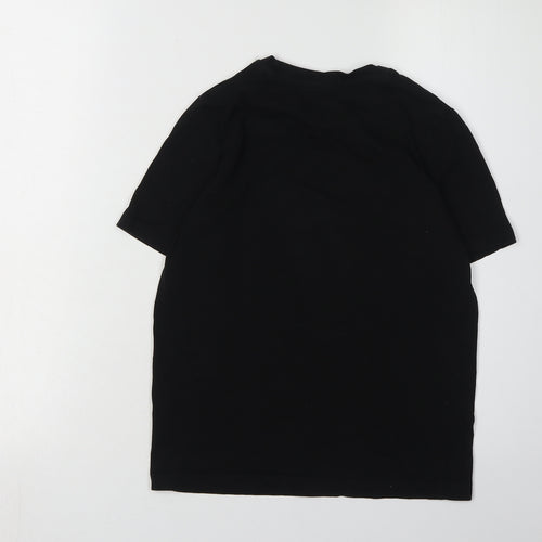 Jack & Jones Boys Black Graphic T-Shirt, Size 12, Crew Neck