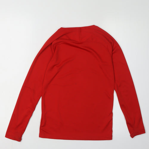 Nike Boys Red Dri-FIT Athletic Long Sleeve T-Shirt