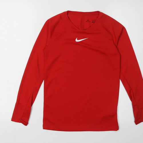 Nike Boys Red Long Sleeve T-Shirt, Size M, Sports Activewear