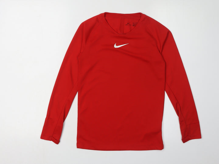 Nike Boys Red Long Sleeve T-Shirt, Size M, Sports Activewear