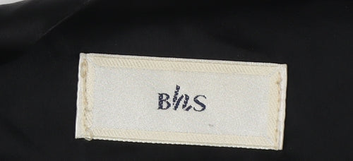 BHS Men's Black Leather Waistcoat XL Formal