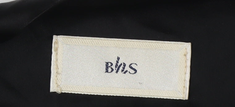 BHS Men's Black Leather Waistcoat XL Formal