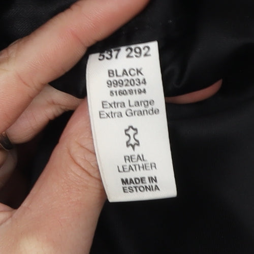 BHS Men's Black Leather Waistcoat XL Formal