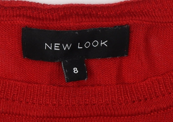 New Look Women's Red Pullover Jumper Size 8