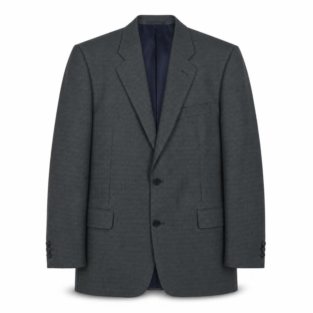 Front view of Simon Taylor Men's Green Check Blazer, size 42