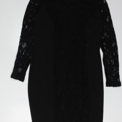 Marks and Spencer Women Black Lace Sheath Dress Size 14