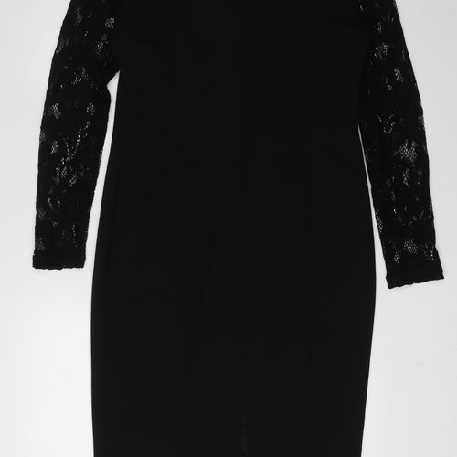 Marks and Spencer Women Black Lace Sheath Dress Size 14