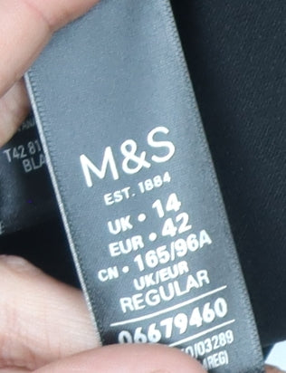 Marks and Spencer Women Black Lace Sheath Dress Size 14