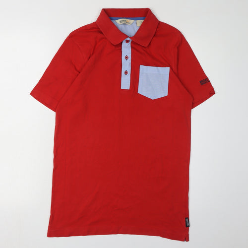 Regatta Men's Red Polo Shirt Size S Short Sleeve Cotton