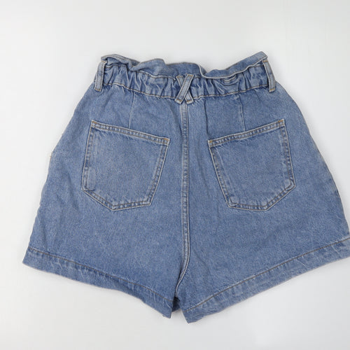 Zara Women's Blue Denim Paperbag Shorts, Size 2