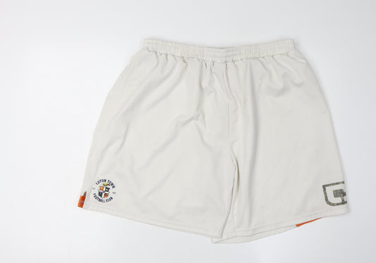 Carbrini Men's White 2XL Shorts with Elastic Waist