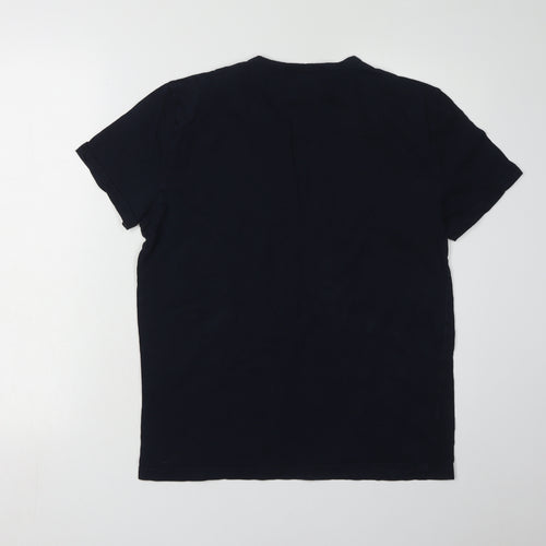 Emporio Armani Men's Black T-Shirt M Logo Crew Neck