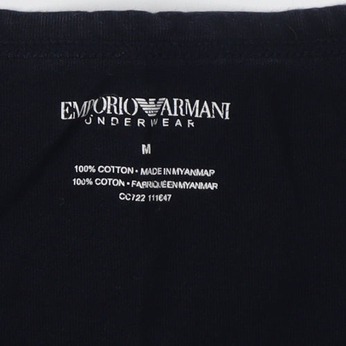 Emporio Armani Men's Black T-Shirt M Logo Crew Neck