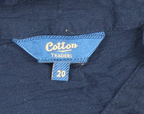Cotton Traders Women's Blue Floral Blouse, Size 20