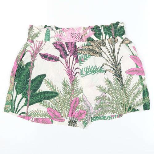 Next Women Multicoloured Paperbag Shorts Size 8