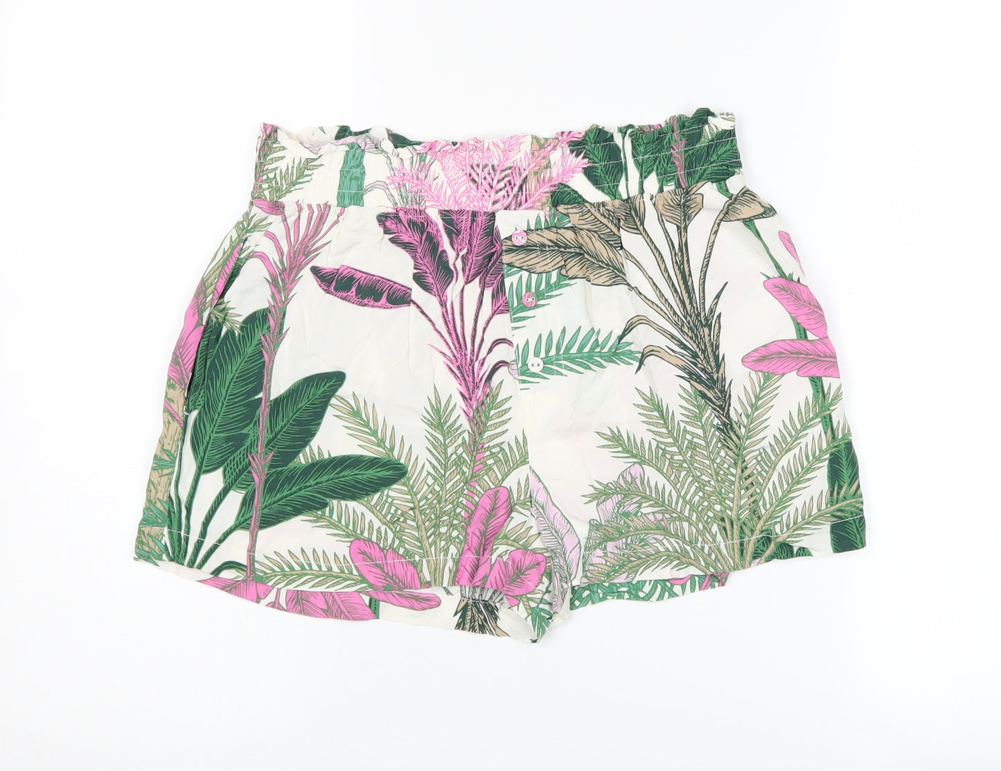 Next Women Multicoloured Paperbag Shorts Size 8
