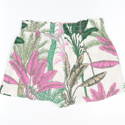 Next Women Multicoloured Paperbag Shorts Size 8