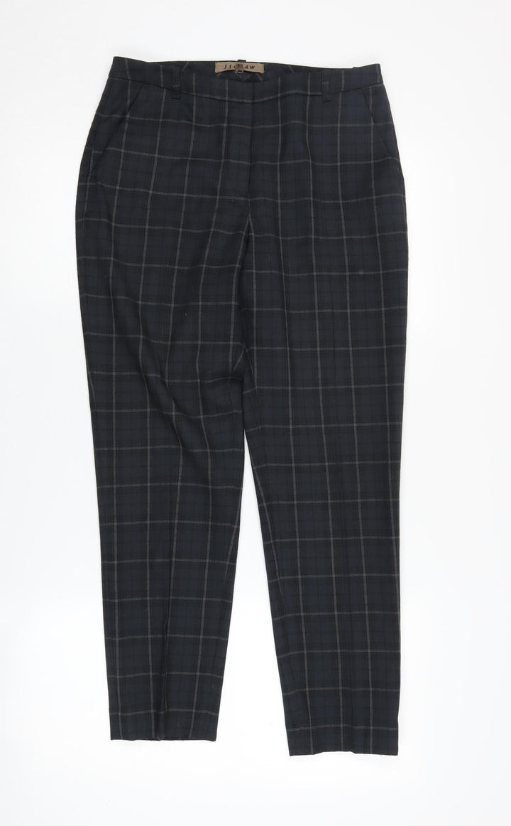 Jigsaw Women's Black Check Trousers, Size 8